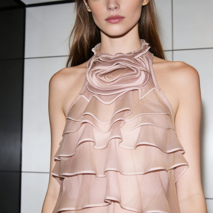 Damen luftige Rüschenkleid Echo Archiv