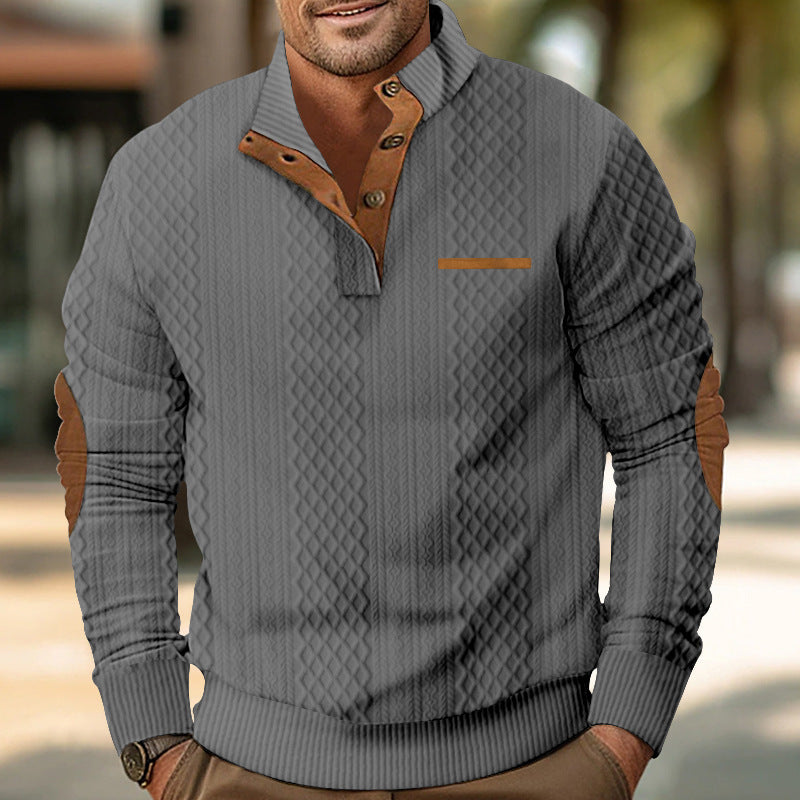 Herren Strickpullover mit modernem Kragen und strukturierter Oberfläche Echoarchiv