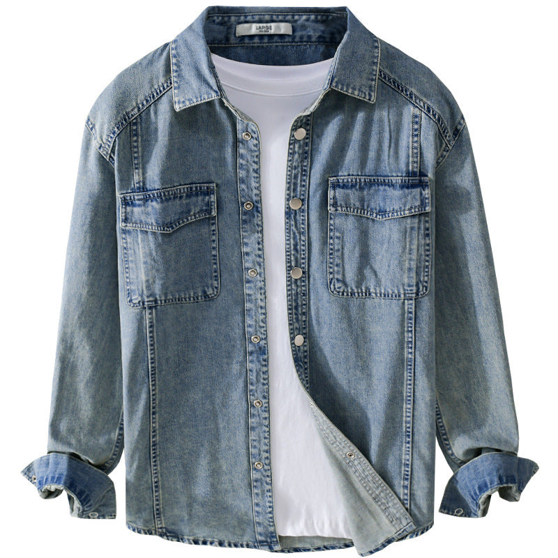 Herren lässiges Oversize Jeanshemd Echoarchiv