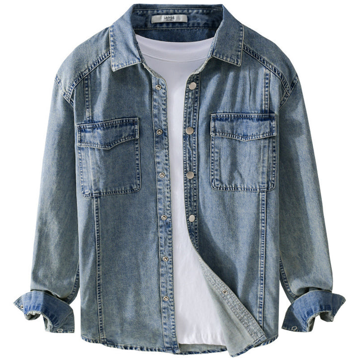 Herren lässiges Oversize Jeanshemd Echoarchiv