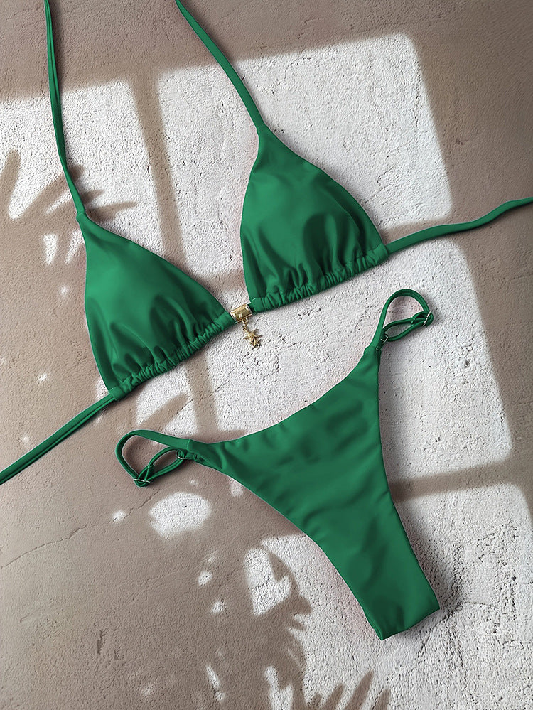 Damen Triangel-Bikini-Set mit verstellbaren Trägern und nahtlosem Design Echo Archiv