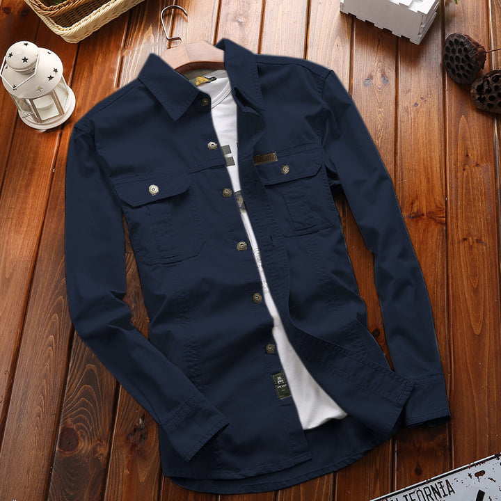 Herren nan vielseitiges Canvas-Overshirt mit Klappbrusttaschen, verstärkten Nähten und regular fit Echo Archiv
