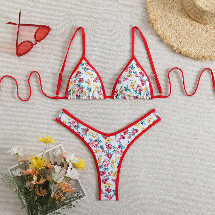 Damen Triangel-Bikini mit floralem Design und verstellbaren Trägern Echo Archiv