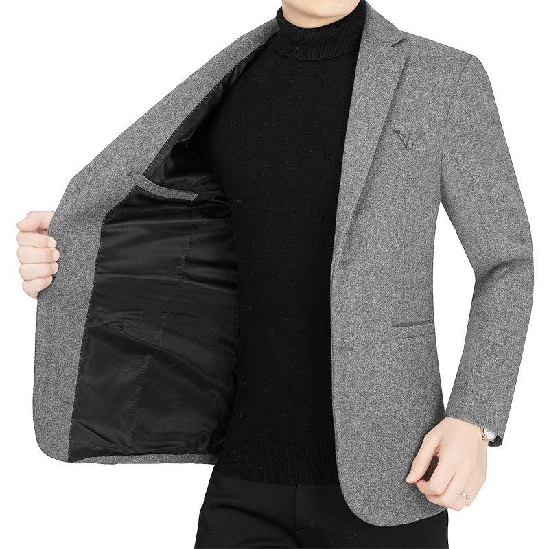 Herren Slim-Fit Sakko im Filzlook mit minimalistischen Pattentaschen – Tianoro