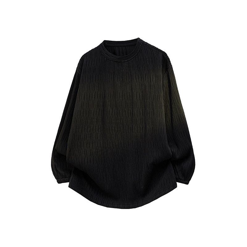 Unisex Oversize Strukturierter Rundhals-Pullover mit Ballonärmeln und abgerundetem Saum Echo Archiv