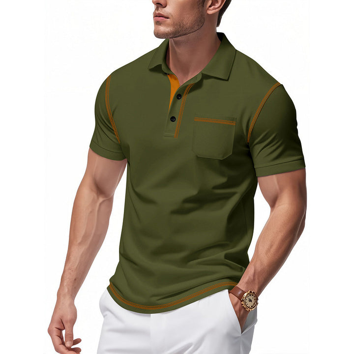Herren Poloshirt mit modernem Kragen und kontrastierenden Akzenten Echoarchiv