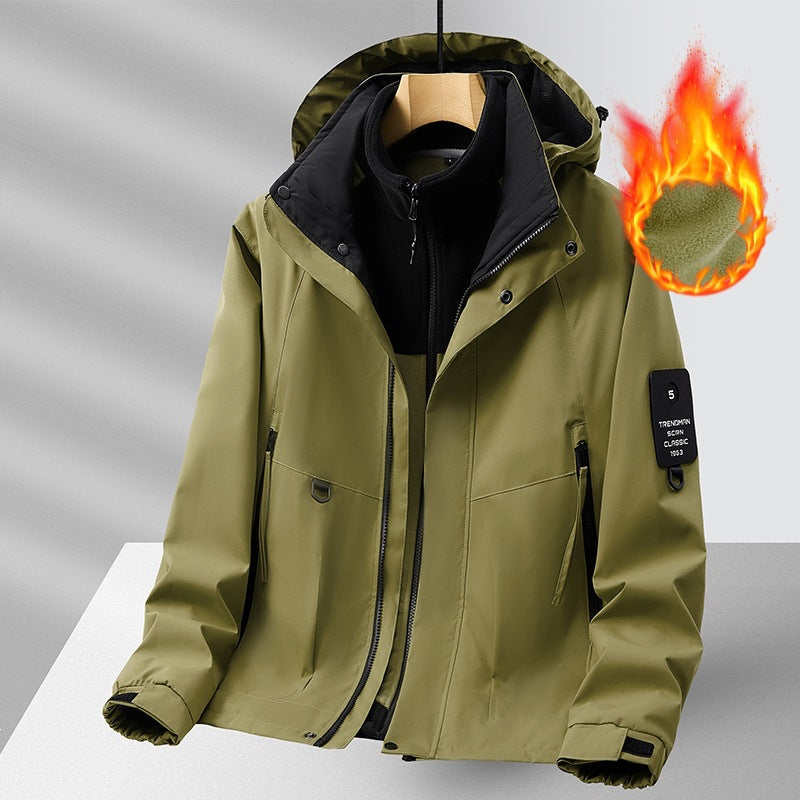 Herren Fleecejacke mit hohem Kragen Echo Archiv