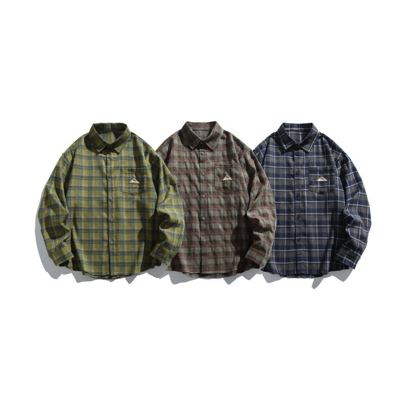 Herren Karierte Flanell-Hemdjacke im Overshirt-Look mit Brusttasche Echoarchiv