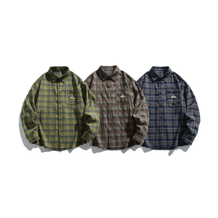 Herren Karierte Flanell-Hemdjacke im Overshirt-Look mit Brusttasche Echoarchiv
