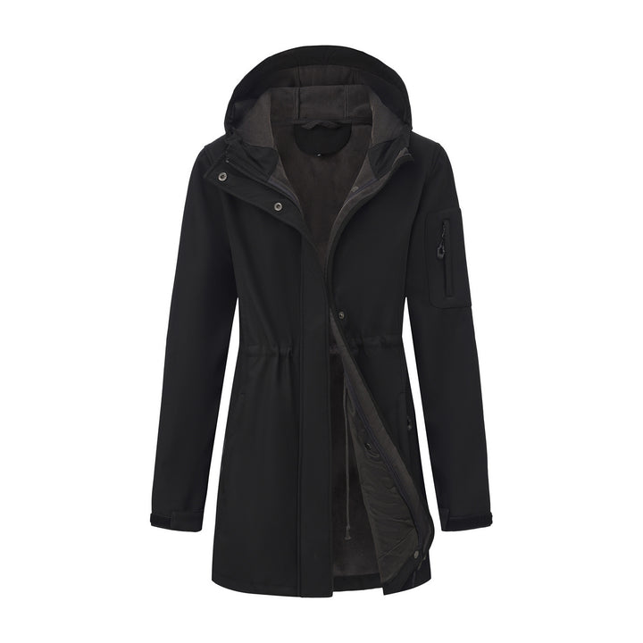 Damen nan funktionaler Softshell-Parka mit Teddyfleece-Futter, Kapuze und Taillenzug Echo Archiv