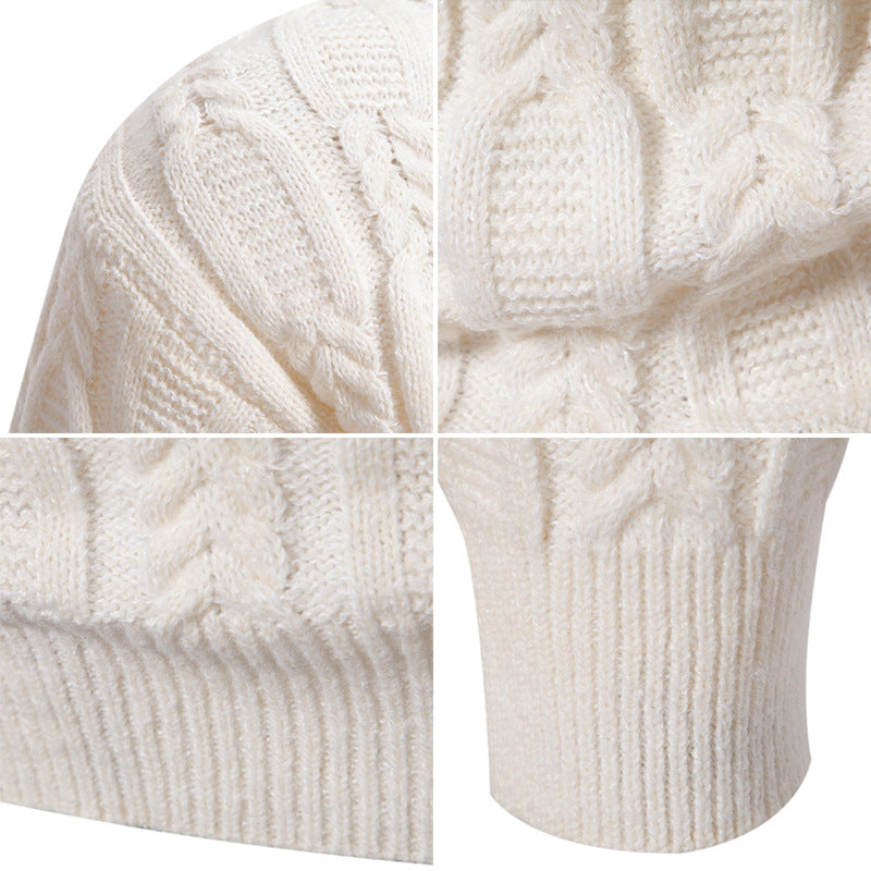 Herren Grobstrickpullover mit modernem Zopfmuster und Rundhalsausschnitt Echoarchiv