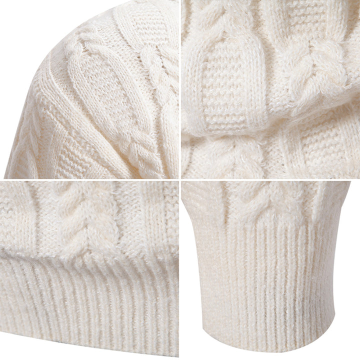 Herren Grobstrickpullover mit modernem Zopfmuster und Rundhalsausschnitt Echoarchiv