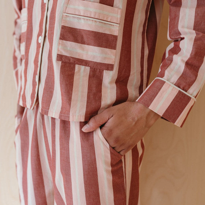 Damen Pyjama-Set mit modischem Streifenmuster Echoarchiv