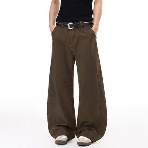 Herren Voluminöse Panel-Baggy-Hose aus Baumwoll-Twill mit ballonförmigem Saum Echo Archiv