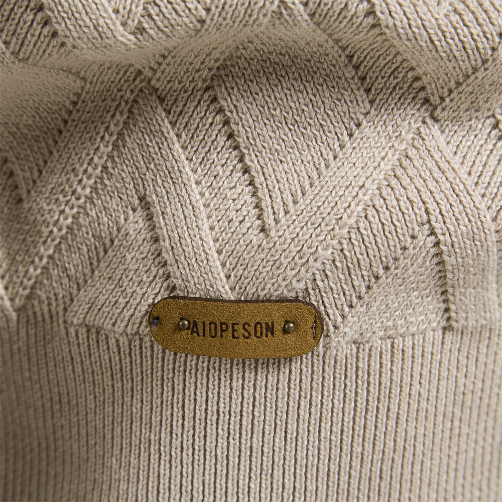 Herren Strickpullover mit strukturierter Rautenmuster-Optik und modischem Rundhalsausschnitt Echoarchiv