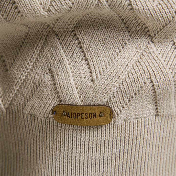 Herren Strickpullover mit strukturierter Rautenmuster-Optik und modischem Rundhalsausschnitt Echoarchiv