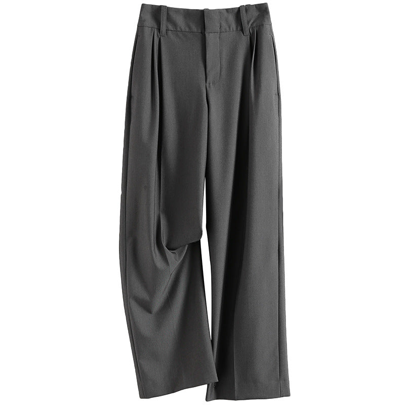 Damen Elegante, hoch taillierte und fließende Stoffhose Echoarchiv