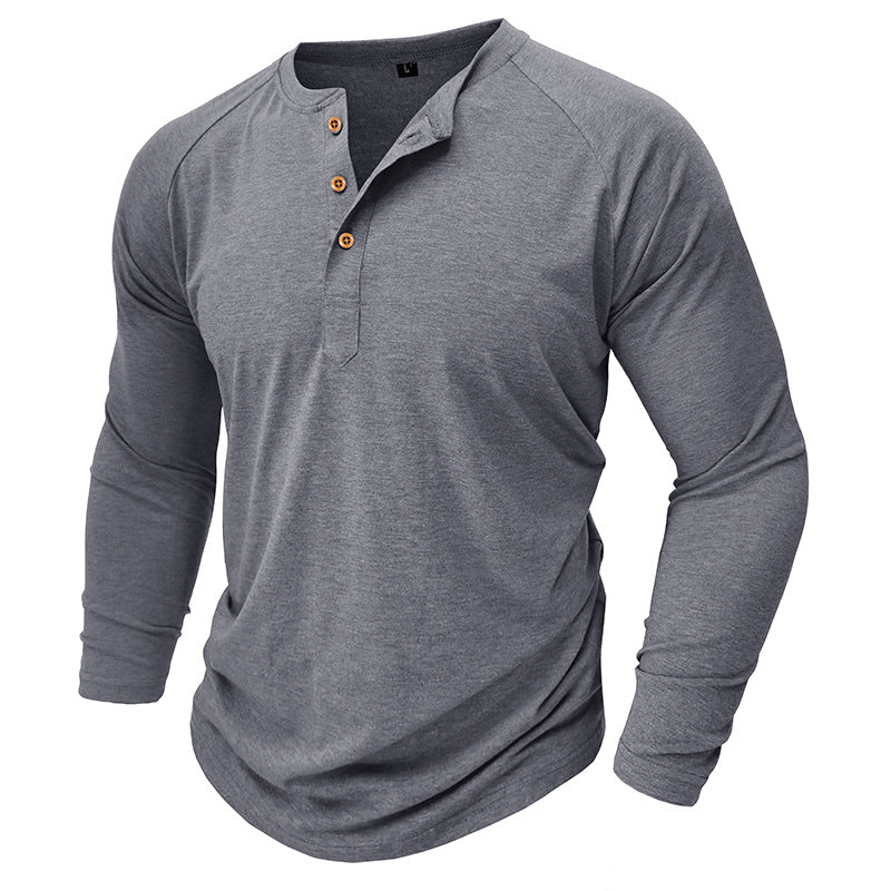 Herren Langarm-Henley-Shirt mit modernem Schnitt und einzigartigen Details Echoarchiv