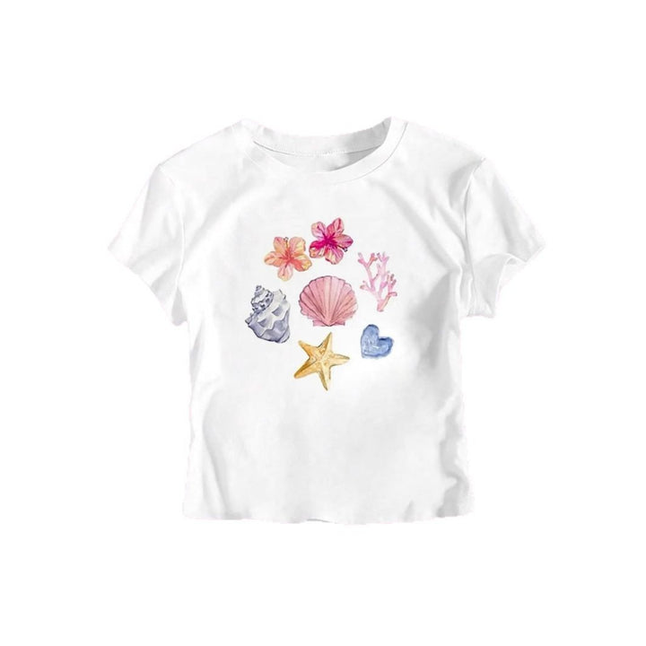 Damen Crop-T-Shirt mit maritimem Motiv Echo Archiv