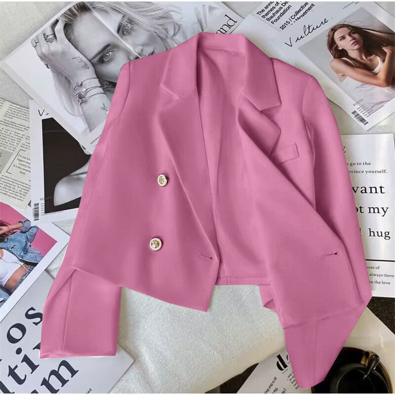 Damen Modischer Kurzblazer mit doppelt geknöpften Details Echo Archiv