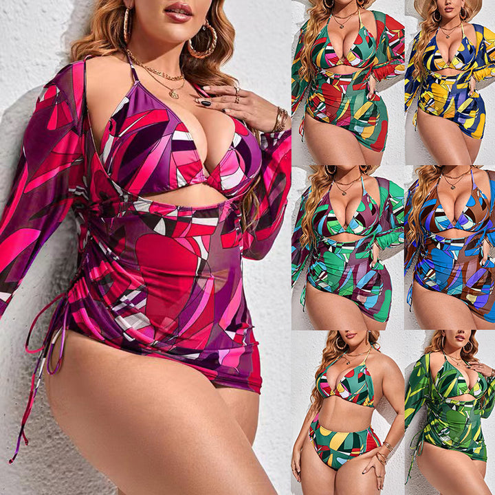 Damen Badeanzug mit modischem Cut-Out und langem Arm Echo Archiv