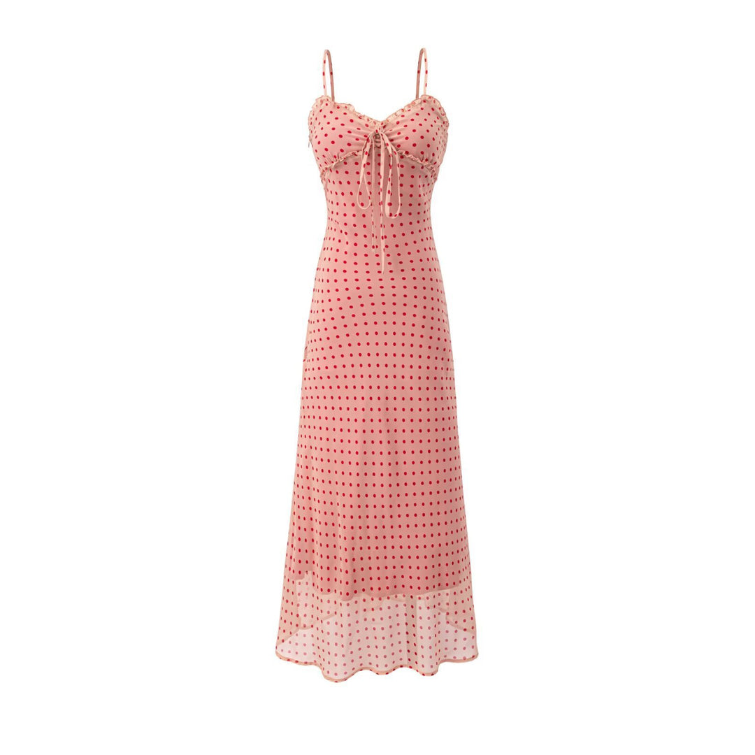 Damen Maxikleid mit schickem Punkte-Muster und verstellbaren Spaghettiträgern Echo Archiv