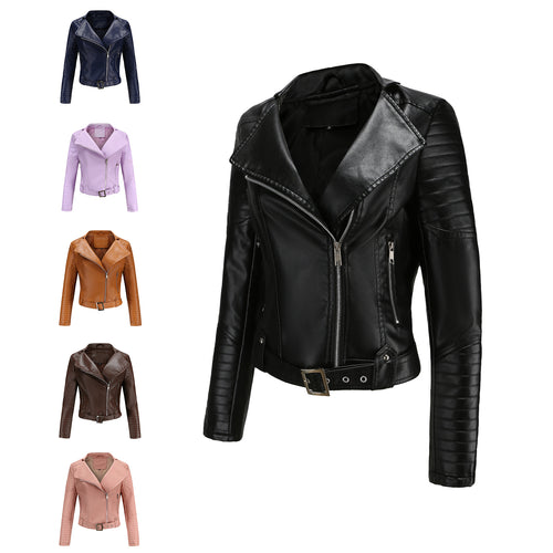 Damen nan kurz geschnittene Motorradjacke in Biker-Optik mit asymmetrischem Reißverschluss und gesteppter Ärmelpartie Echo Archiv