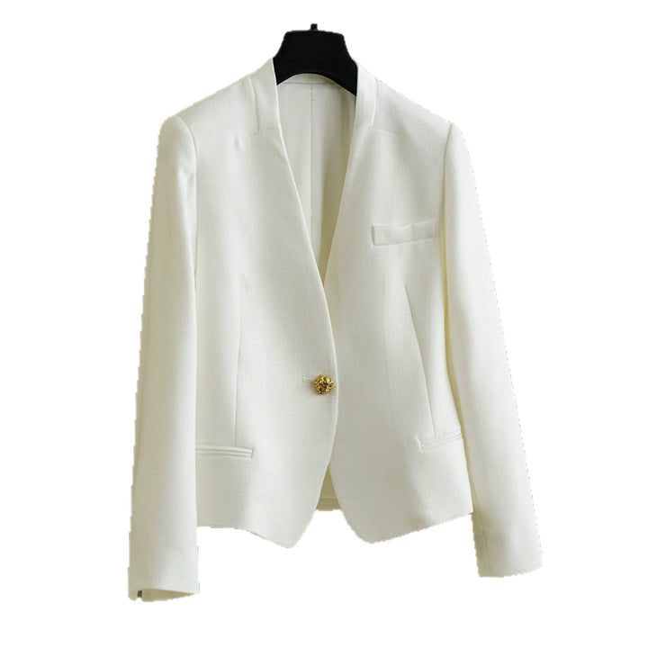 Damen Klassischer Blazer mit glänzendem Knopf Echoarchiv