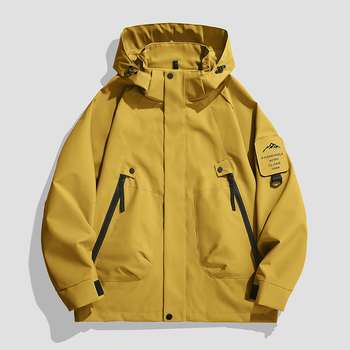 Herren Wasserdichte Utility-Softshelljacke mit Kapuze, schräge Reißverschlusstaschen & verstellbaren Ärmelriegeln Echo Archiv