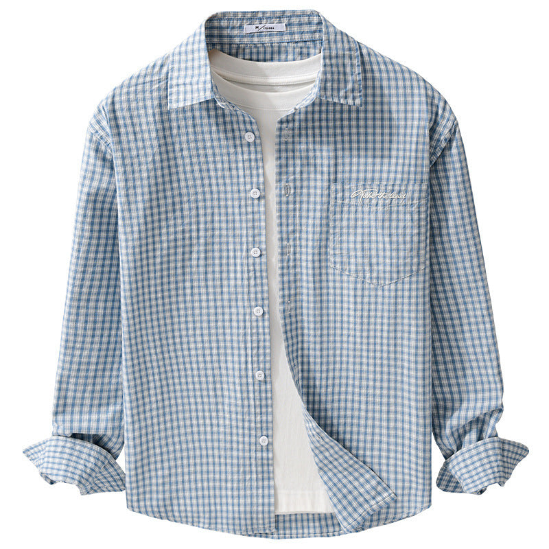Herren Overshirt-Hemd im feinen Vichy-Karo aus weichem Baumwoll-Twill mit aufgesetzter Brusttasche Echoarchiv