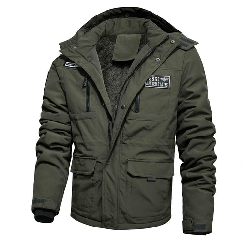 Herren Winddichter Fieldparka mit Teddyfleece‑Innenfutter, Multifunktionalen Cargo‑Taschen und Kapuze Echo Archiv