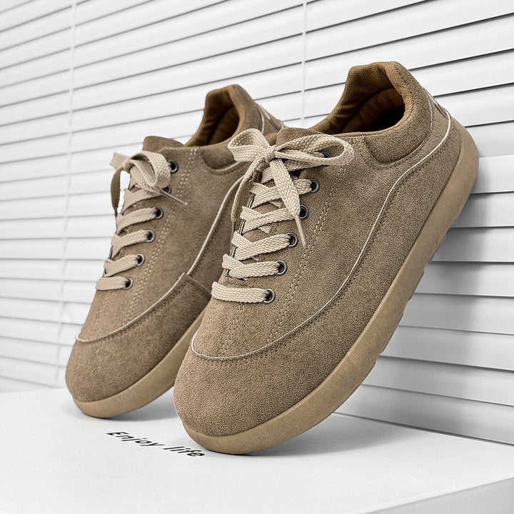 Herren Wildleder Low-Top Freizeit-Sneaker mit gepolstertem Kragen Echoarhiv