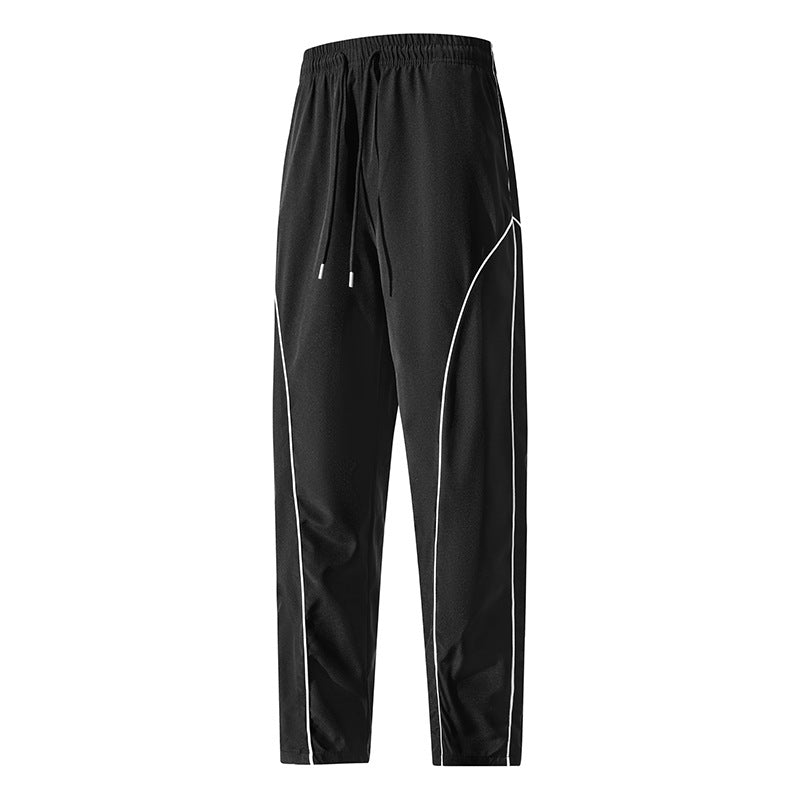 Herren Sportliche tapered Trainingshose mit elastischem Bund, Tunnelzug & Kontrastpaspel Echo Archiv