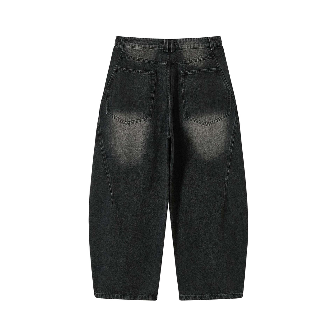Damen Hochtaillierte Loose‑Fit Utility‑Denim‑Culotte mit abgesteppten Tascheneinsätzen Echoarchiv