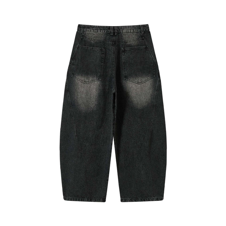 Damen Hochtaillierte Loose‑Fit Utility‑Denim‑Culotte mit abgesteppten Tascheneinsätzen Echoarchiv