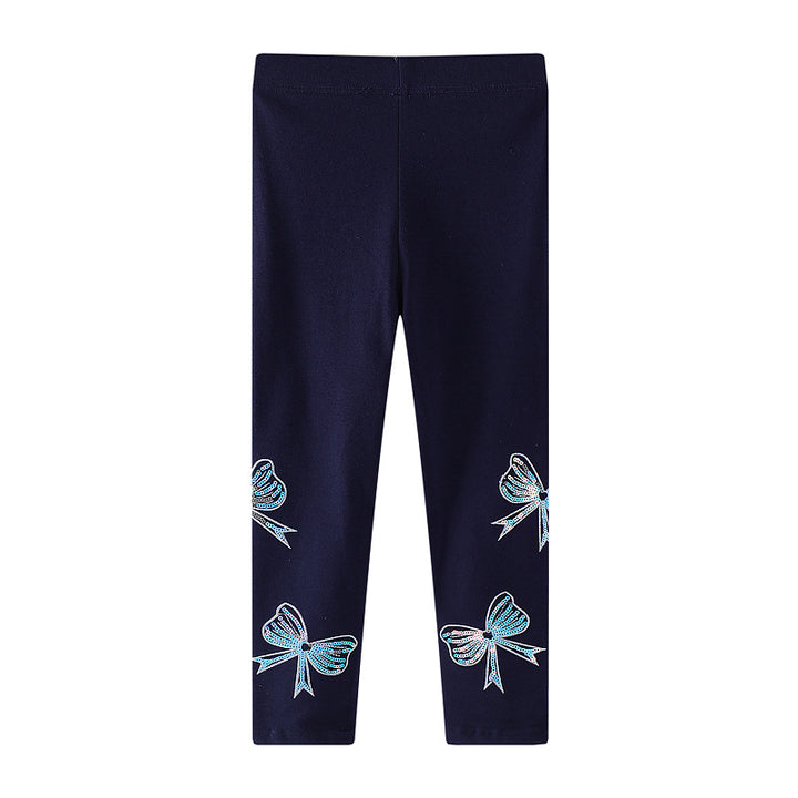 Mädchen Leggings mit bunten Schleifen-Applikationen Echo Archiv