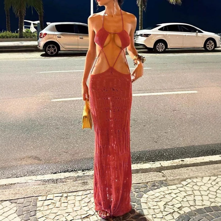 Damen Maxikleid mit raffiniertem Cut-Out-Design und zarten Trägern Echo Archiv