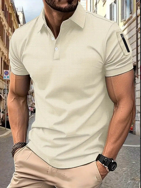 Herren Poloshirt mit modernem Muster Echoarchiv