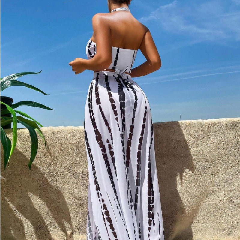 Damen Bikini-Set mit elegantem Maxirock und femininem Oberteil Echo Archiv