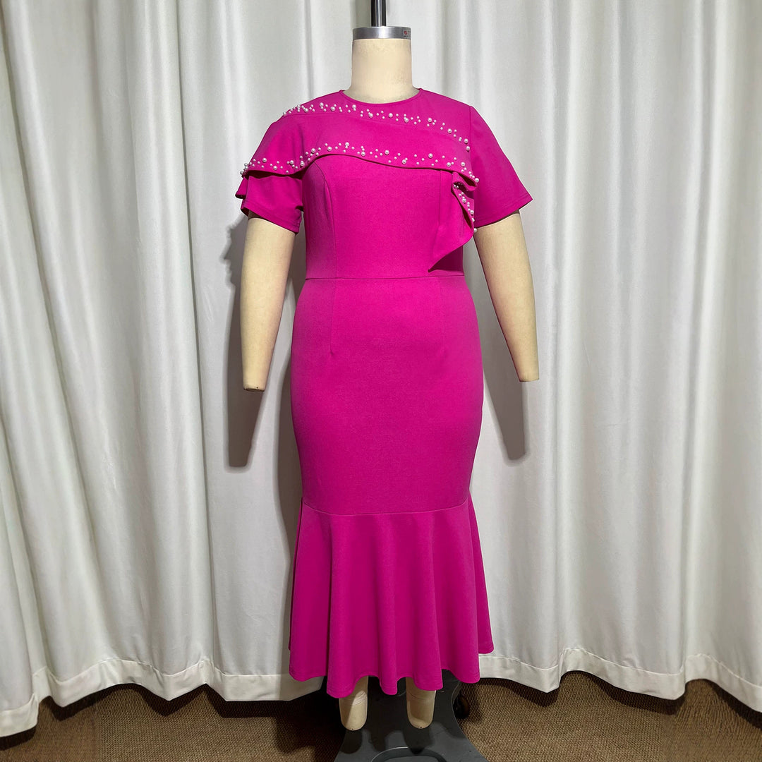 Damen Elegantes Figurbetontes Maxikleid mit Rüschendetails Echo Archiv