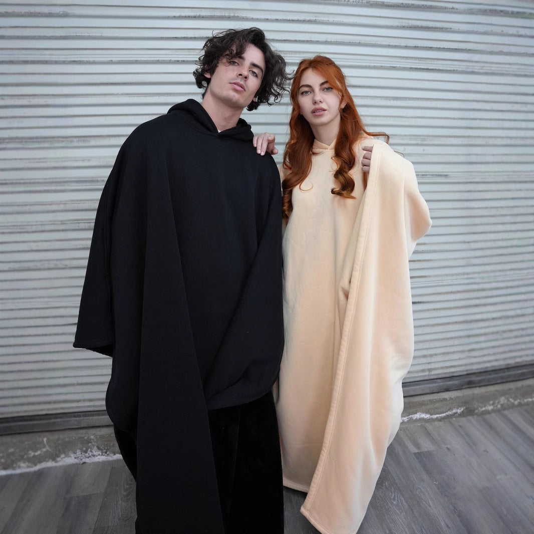 Unisex nan Kapuzen-Poncho Kuscheldecke mit weichem Futter und großzügigem Oversize-Schnitt Echo Archiv