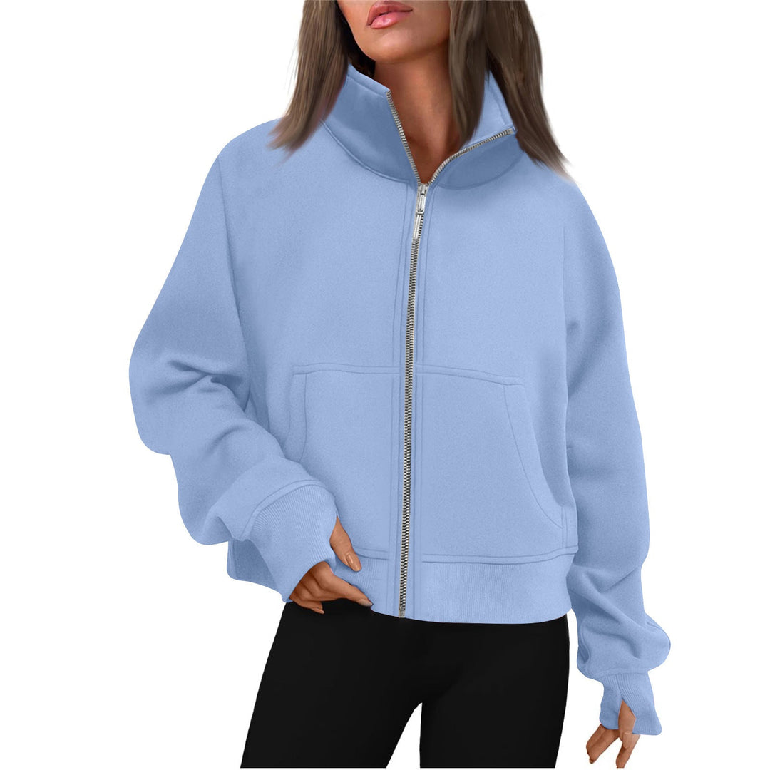 Damen bequeme SwEchoarchivtjacke mit hohem Kragen Echoarchiv