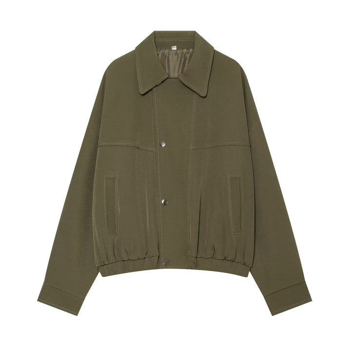Damen Kurzgeschnittene Utility Blousonjacke mit Tunnelzugbund und aufgesetzten Eingrifftaschen Echo Archiv