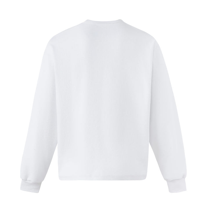 Unisex Oversize Sweatshirt mit kurzem Henley‑Placket und verschwommenem Grafikprint Echoarchiv