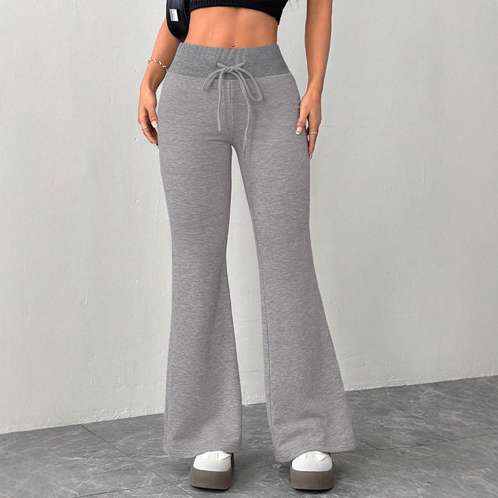 Damen Flared Loungehose mit hohem Bund und elastischem Kordelzug Echo Archiv