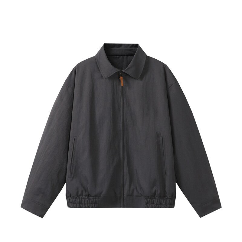Unisex Leichte Oversize Übergangsjacke im Bomberstil mit Hemdkragen und elastischem Saum Echoarchiv