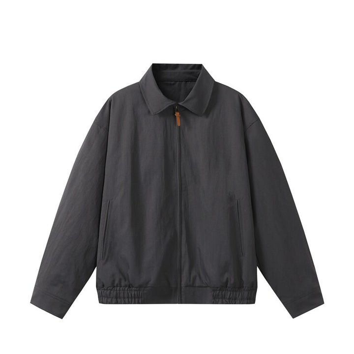 Unisex Leichte Oversize Übergangsjacke im Bomberstil mit Hemdkragen und elastischem Saum Echoarchiv