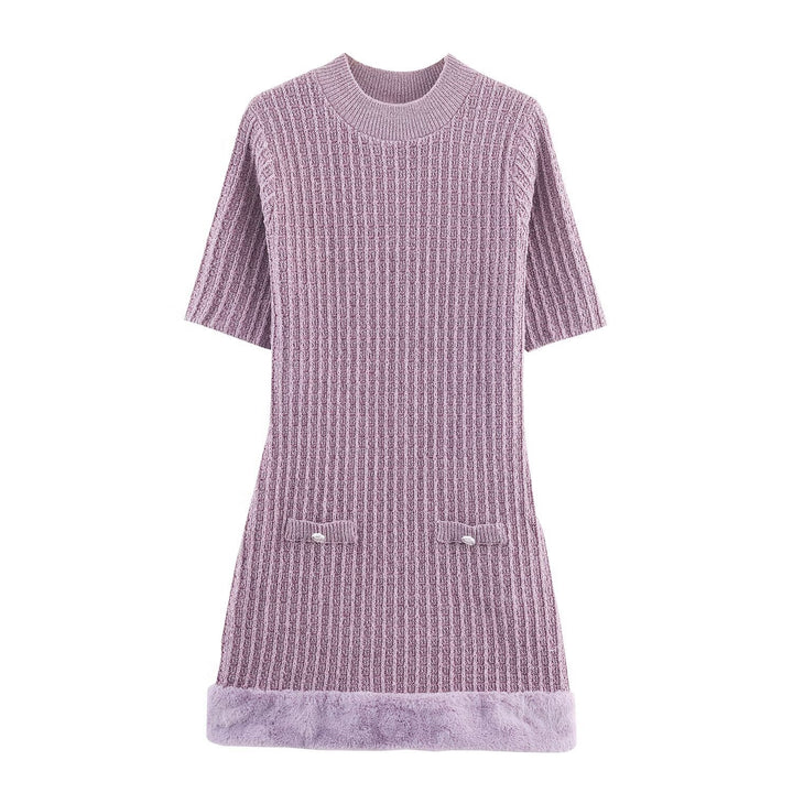 Damen Strickkleid mit dekorativen Taschen und kuscheligem Saum Echo Archiv