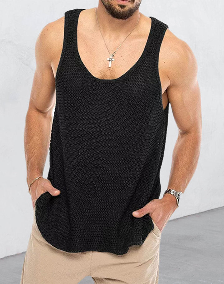 Herren atmungsaktives Stricktanktop Echoarchiv