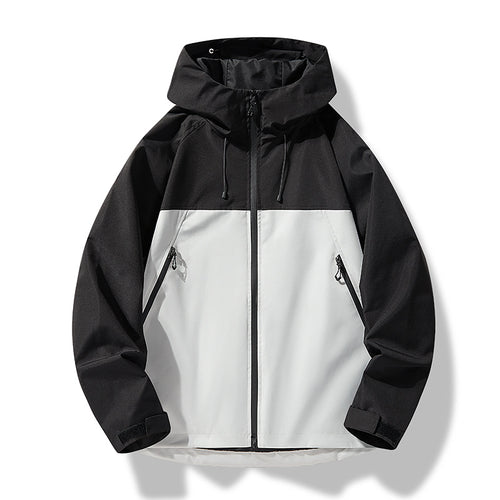Herren Softshell-Outdoorjacke im Blockdesign mit Kapuze, Reißverschluss und wasserabweisender Beschichtung Echoarchiv